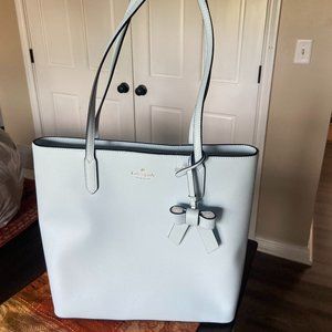 Kate Spade Brynn Large Tote Pale Blue Saffiano K5797 Bow Frosty Sky